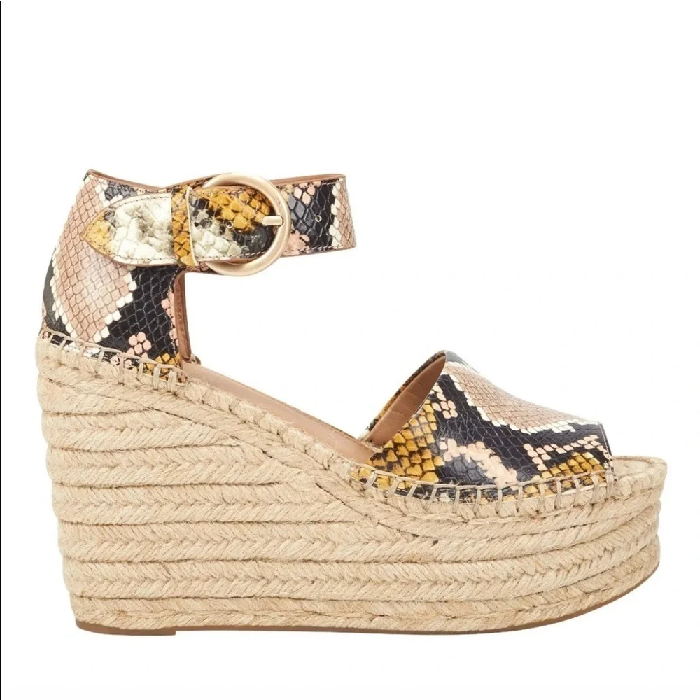 Marc Fisher Alida Espadrille Platform Sandal Sz 10